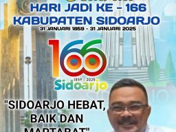 Pimpinan dan Staf Dinas Perumahan Permukiman Cipta Karya dan Tata Ruang Mengucapkan Selamat Hari Jadi ke 166 Sidoarjo