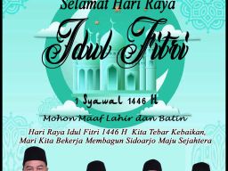 Pimpinan dan Anggota DPRD Kabupaten Sidoarjo Mengucapkan Selamat Hari Raya Idul Fitri 1446 Hijriyah