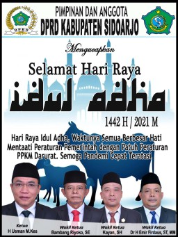 Pimpinan dan Anggota DPRD Sidoarjo Mengucapkan Selamat Hari Raya Idul Adha 1442 Hijriyah