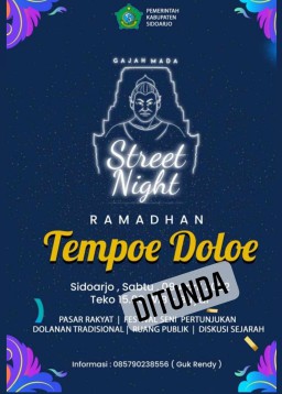 Berdalih Rekayasa Lalu Lintas, Festival Gajahmada Street Night Sidoarjo Tempo Doeloe Ditunda