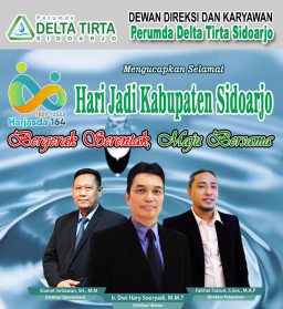 Dewan Direksi dan Karyawan Perumda Delta Tirta Sidoarjo Mengucapkan Selamat Hari Jadi Kabupaten Sidoarjo ke 164