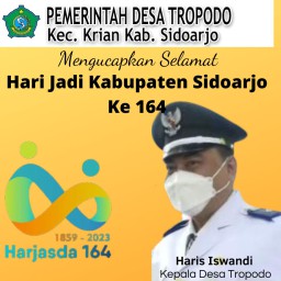 Pemerintah Desa Tropodo Mengucapkan Selamat Hari Jadi Kabupaten Sidoarjo ke 164