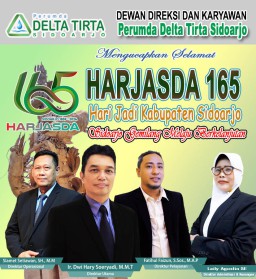 Dewan Direksi dan Karyawan Perumda Delta Tirta Sidoarjo Mengucapkan Selamat Harjasda ke 165 Kabupaten Sidoarjo
