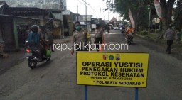 Kerap Razia, Petugas Gabungan Terus Tegakkan Disiplin Protokol Kesehatan di Sidoarjo