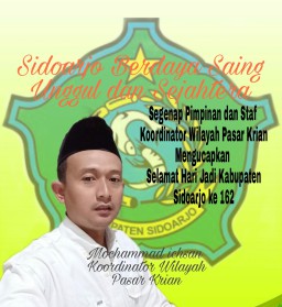 Pimpinan dan Staf Koordinator Wilayah Pasar Krian Mengucapkan Selamat Hari Jadi Kabupaten Sidoarjo ke 162