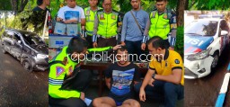 Maling Spesial Aki Truk Parkir, Keok Usai Ditabrak 2 Mobil Patroli PJR