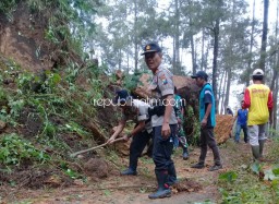 Evakuasi Batu Besar Tutup Jalan Antar Kampung di Ponorogo Kerahkan Alat Berat