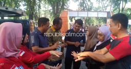 Polresta Sidoarjo Ajarkan Cegah Virus Corona di Car Free Day Sidoarjo