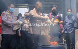 Polresta Sidoarjo Musnahkan Barang Bukti 6 Kilogram Sabu-Sabu Jaringan Malaysia