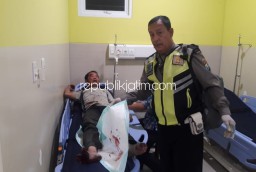 Tabrakan Adu Moncong Dua Motor, Tiga Korban Terluka Dilarikan Rumah Sakit