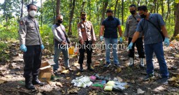 Polsek Sampung Musnahkan Barang Bukti Bahan Peledak Jenis Serbuk Petasan di Hutan