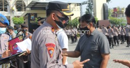 Personel Polresta Sidoarjo Gelar Apel Kesiapsiagaan Pengamanan Hari Buruh