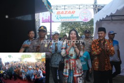 Wabup Sidoarjo dan Via Vallen Buka Bazar Ramadhan Kalitengah
