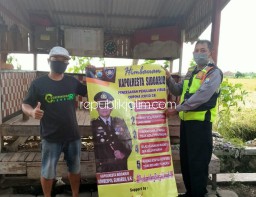 Polresta Sidoarjo Sebar Himbauan Pencegahan Virus Corona di Berbagai Wilayah