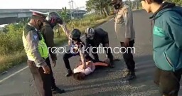 Diduga Kesurupan, Pemuda Ngamuk Macetkan Jalur Utama Arteri Porong