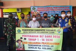 Tiga Pilar di Sidoarjo Kawal Penyaluran BLT Dana Desa Warga Terdampak Covid-19