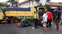 Truk Seruduk Truk Gilas Pengendara Motor di Gedangan, 1 Tewas Terlindas 1 Terluka