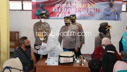 Tekan Penyebaran Covid-19, 250 Putra Putri Anggota Polres Ponorogo Divaksin