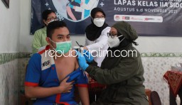 Jamin Kesehatan WBP, Lapas Sidoarjo Terima Jatah 550 Dosis Vaksin Covid-19