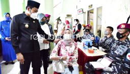 Libatkan 76 Nakes Korp Marinir, Pekan Serbuan Vaksin 1.100 Warga Pabean Sedati Jalani Vaksinasi Tahap Kedua