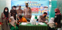 Hindari Varian Omicron, Polresta Sidoarjo Siapkan 700 Dosis Vaksin untuk Siswa Siswi MINU Ngingas Waru