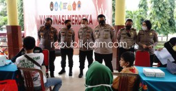 Capaian Vaksin Anak 59 Persen, Polresta Sidoarjo Ikuti Zoom Meeting Vaksinasi Merdeka Serentak