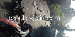 Dua Motor Beat Ditabrak Mobil Daihatsu Ayla di JL Raya Sukodono - Gedangan, Dua Korban Luka DiLarikan Rumah Sakit