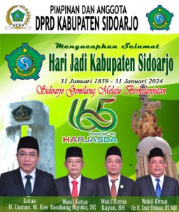 Pimpinan dan Anggota DPRD Mengucapkan Selamat Hari Jadi Kabupaten Sidoarjo ke 165