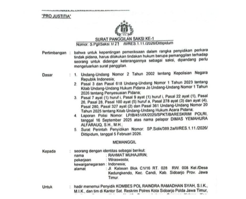 Bareskrim Mabes Polri Rampung Periksa Para Saksi Kasus Dugaan Penipuan Rp 28 Miliar, Segera Panggil Para Terlapor