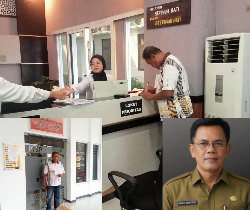 Kades Sawohan Nurul Muntafik yang diperiksa penyidik Kejari Sidoarjo soal dana swadaya pembangunan lapangan dan laporan yang disampaikan warga ke Kejari Sidoarjo beberapa pekan lalu.