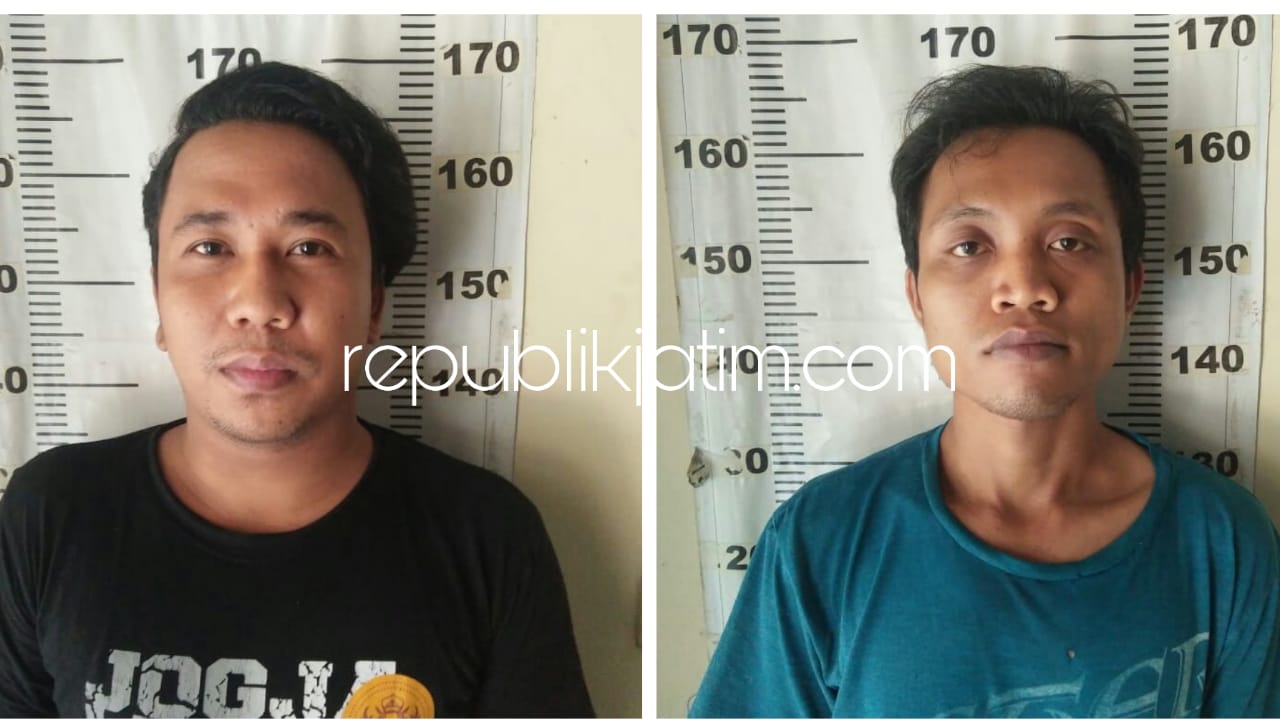 TERSNGKA - Dua pemuda Sunardi (27) dan Yosi Ichwanto (27) warga JL Mayjen Sungkono, Prambangan, Kecamatan Kebomas, Gresik diringkus Satuan Reskoba Polresta Sidoarjo, Minggu (21/10/2018).