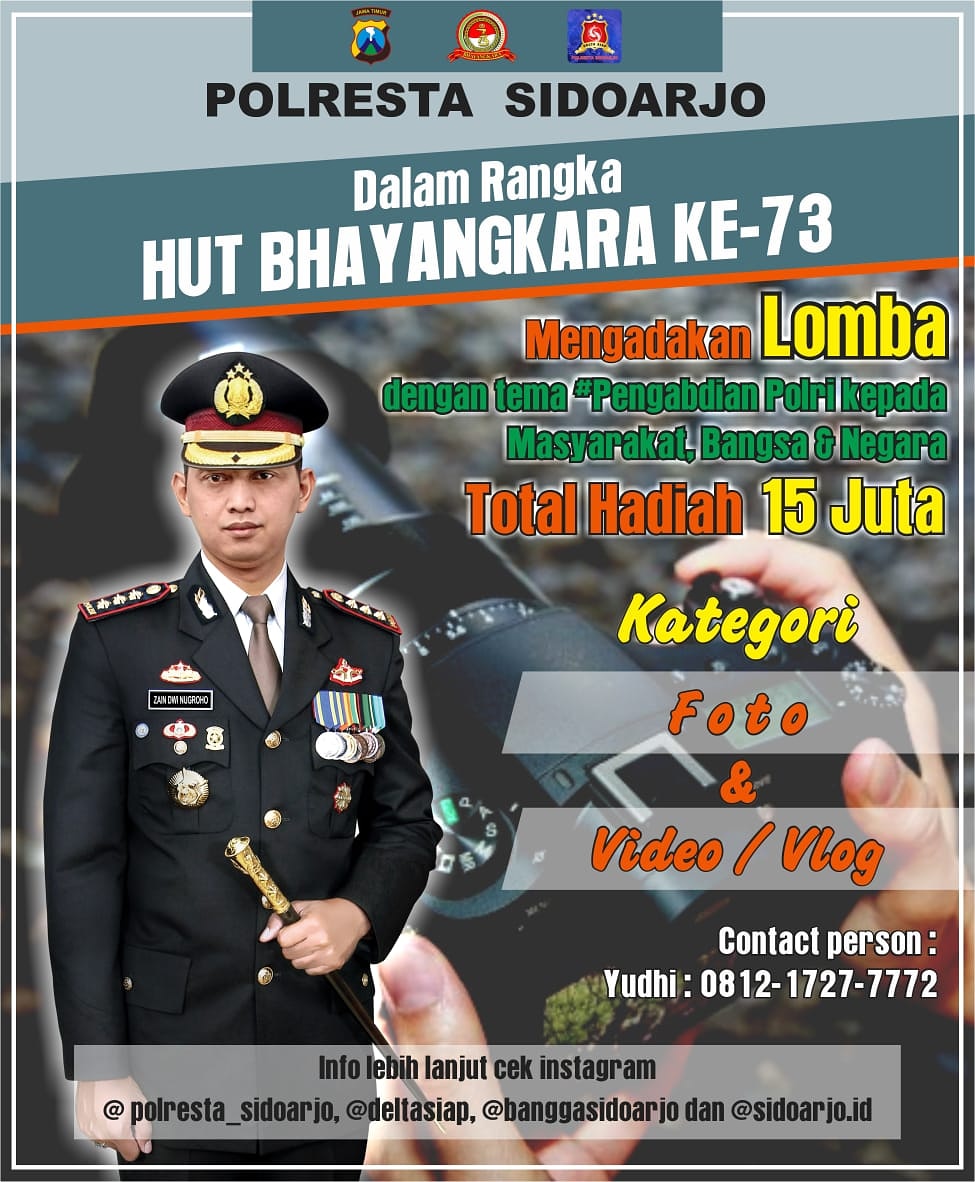 BANNER LOMBA - Banner lomba fotografi dan vlog Polresta Sidoarjo 