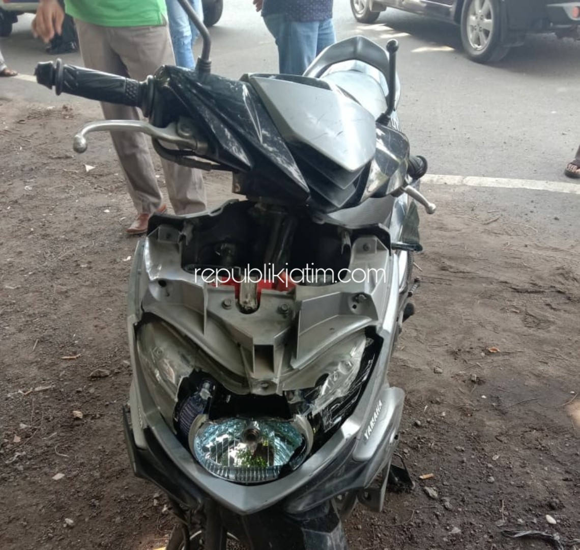 RINGSEK - Motor Yamaha GT 125 bernopol W 4818 WB yang dikendarai korban M Fadilansyah diamankan petugas Polsek Tanggulangin usai terlibat kecelakaan, Jumat (03/01/2020).