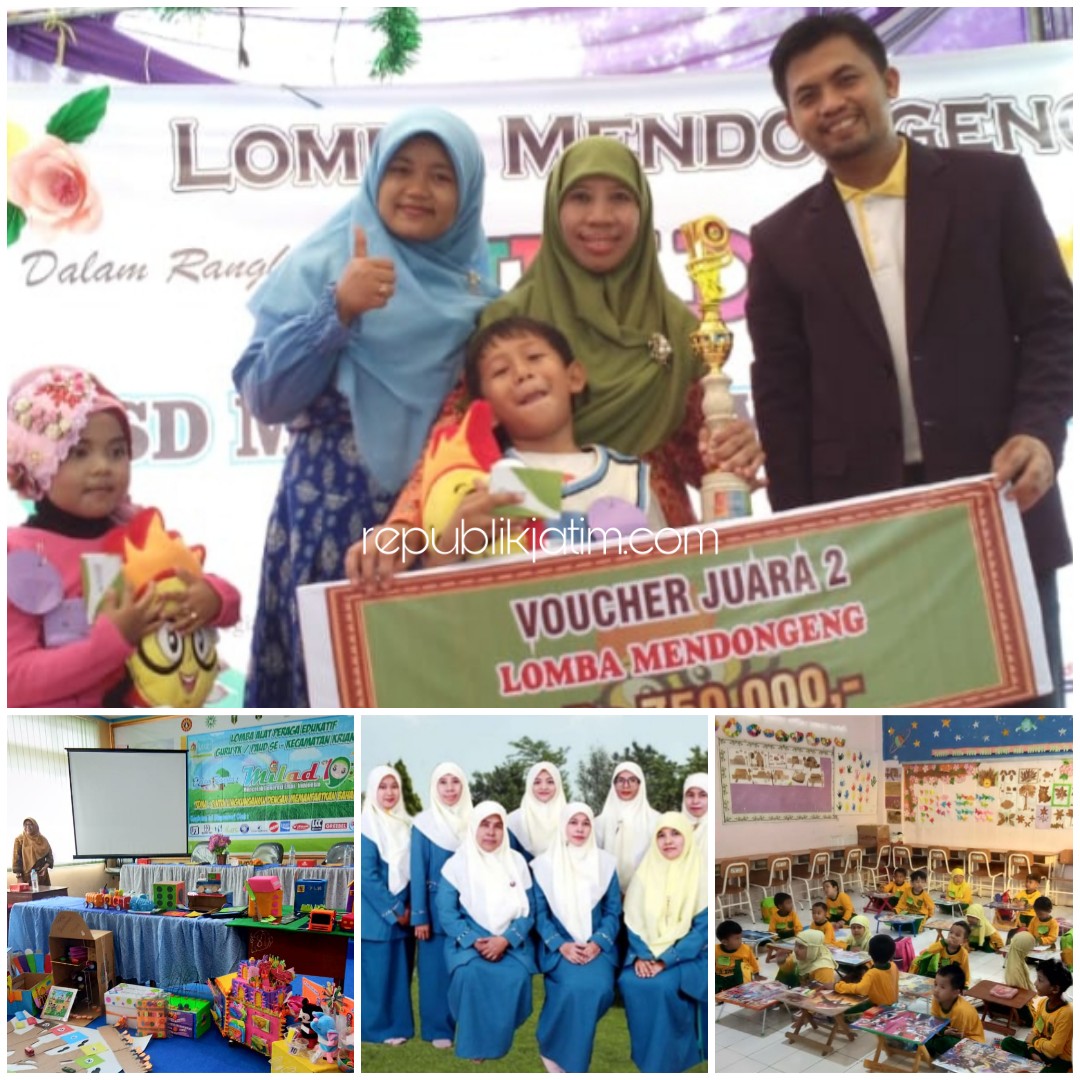 PRESTASI - Para dewan guru mendampingi siswa dan siswi KB dan TK Aisyiyah Bustanul Athfal (ABA) Krian saat meraih sejumlah prestasi dan berbagai kegiatan sekolah berprestasi ini, Rabu (15/01/2020).