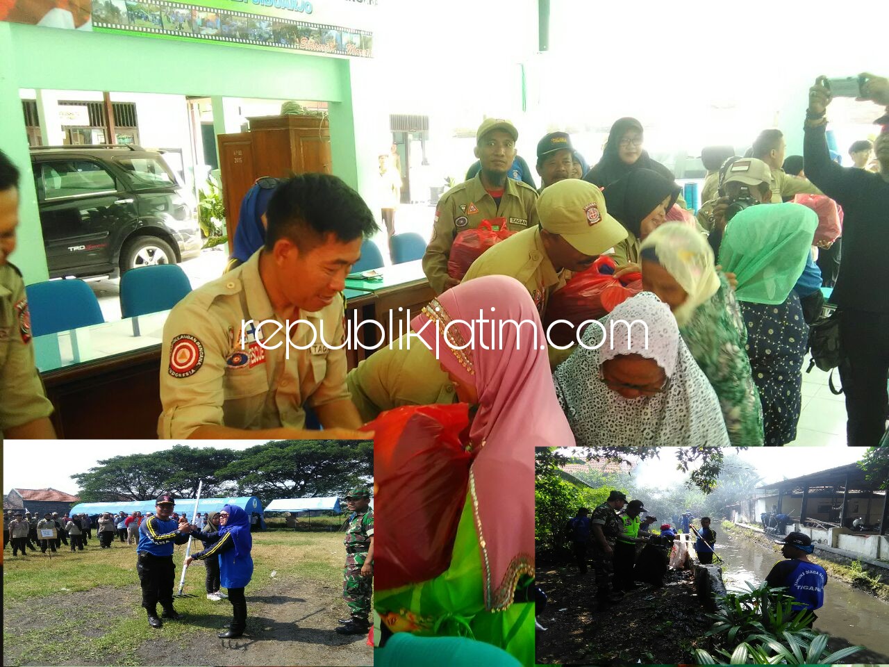 SEBAR - Untuk menanggulangi bencana, Kemensos RI menyebar Tagana ke sejumlah wilayah rawan bencana dalam apel di Jabon, Rabu (28/03/2018).