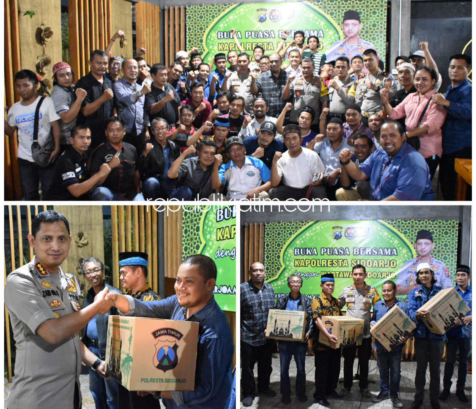 BUKA BERSAMA - Kapolresta Sidoarjo, Kombes Pol Zain Dwi Nugroho mengajak para kru media buka bersama di Resto Aren Sidoarjo, Rabu (29/05/2019).