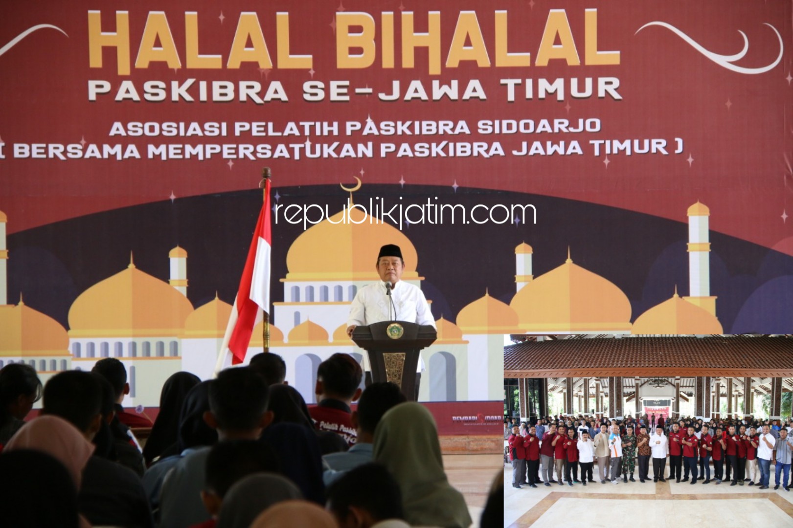 HALAL BIHALAL - Bupati Sidoarjo, Saiful Ilah halal bihalal dengan Paskibra dan Pelatih se Jatim di Pendopo Delta Wibawa Sidoarjo, Minggu (16/06/2019).