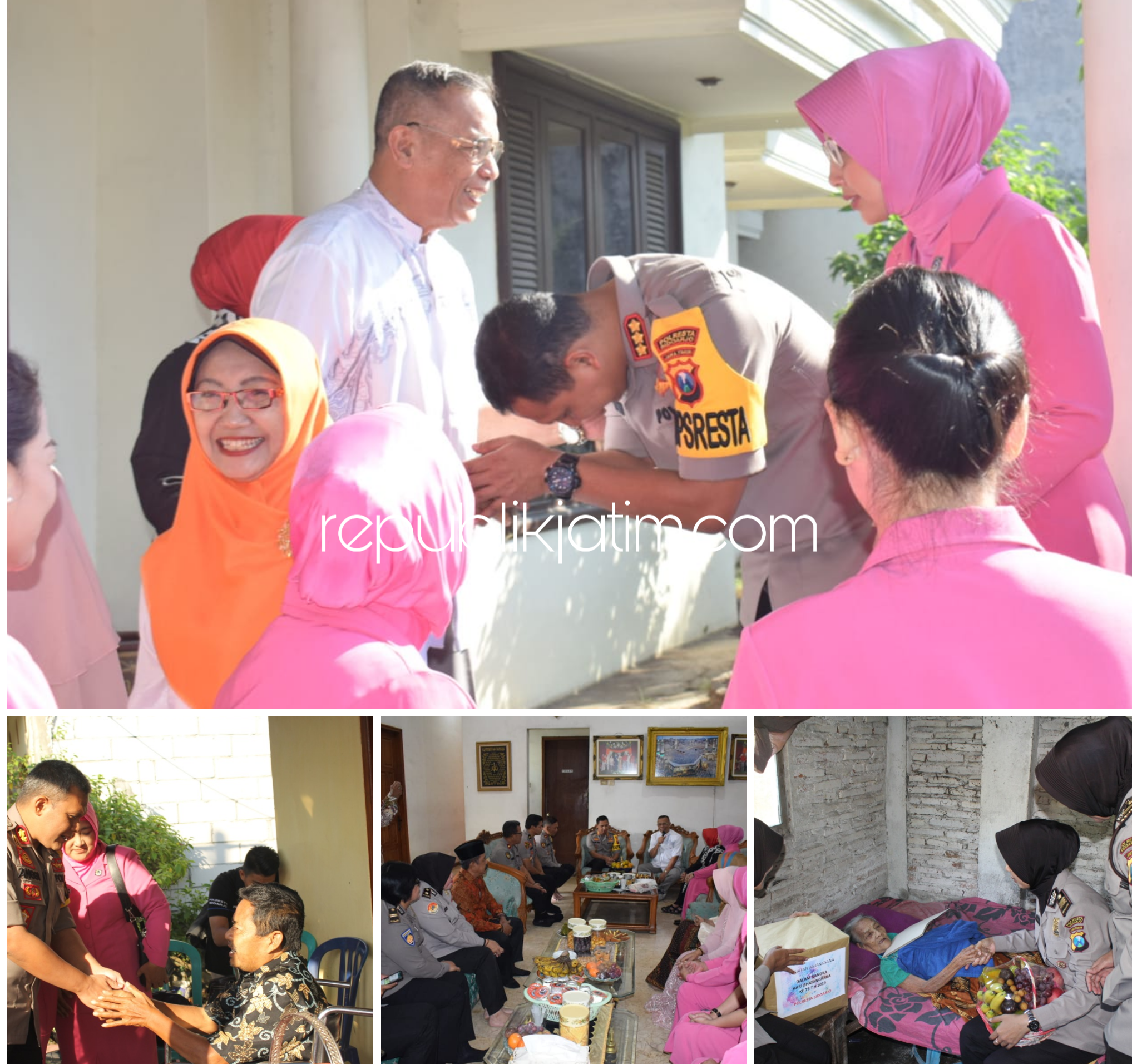 ANJANGSANA - Kapolresta Sidoarjo, Kombes Pol Zain Dwi Nugroho memimpin anjangsana jajaran ke purnawirawan, keluarga anggota dan masyarakat yang sakit, Jumat (21/06/2019).