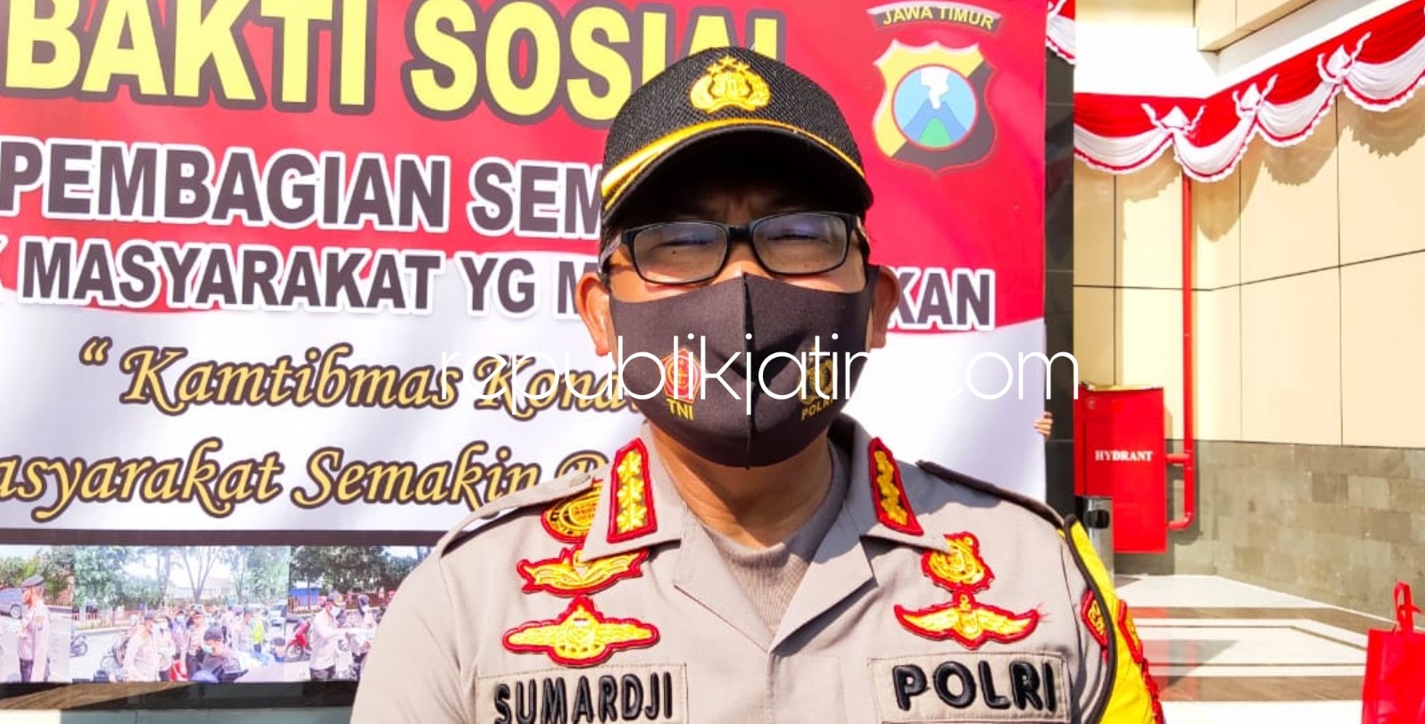 HIMBAUAN - Kapolresta Sidoarjo, Kombes Pol Sumardji memberikan himbauan agar daging kurban tidak dibagikan menggunakan sistem kupon karena memicu kerumunan dan antrean.