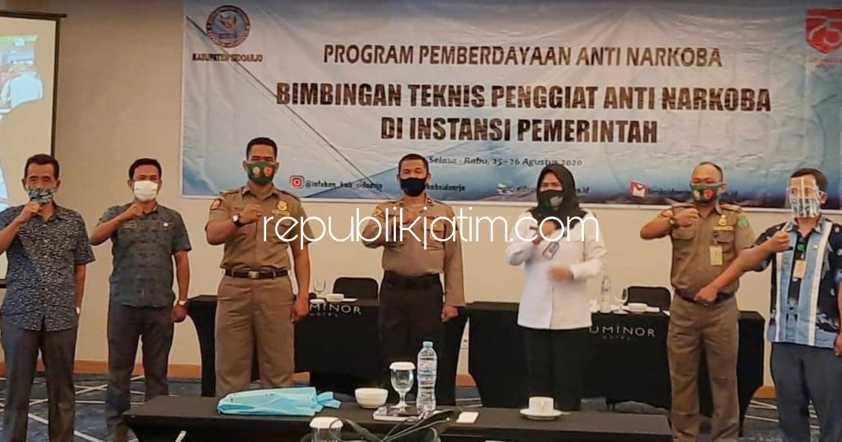 ANTI NARKOBA - Kepala Badan Narkotika Nasional (BNN) Sidoarjo, AKBP Toni Sugiyanto saat Bimbingan Teknis (Bintek) untuk Penggiat Anti Narkoba di lingkungan Pemkab Sidoarjo yang digelar di Luminor Hotel Sidoarjo, Selasa (25/08/2020).