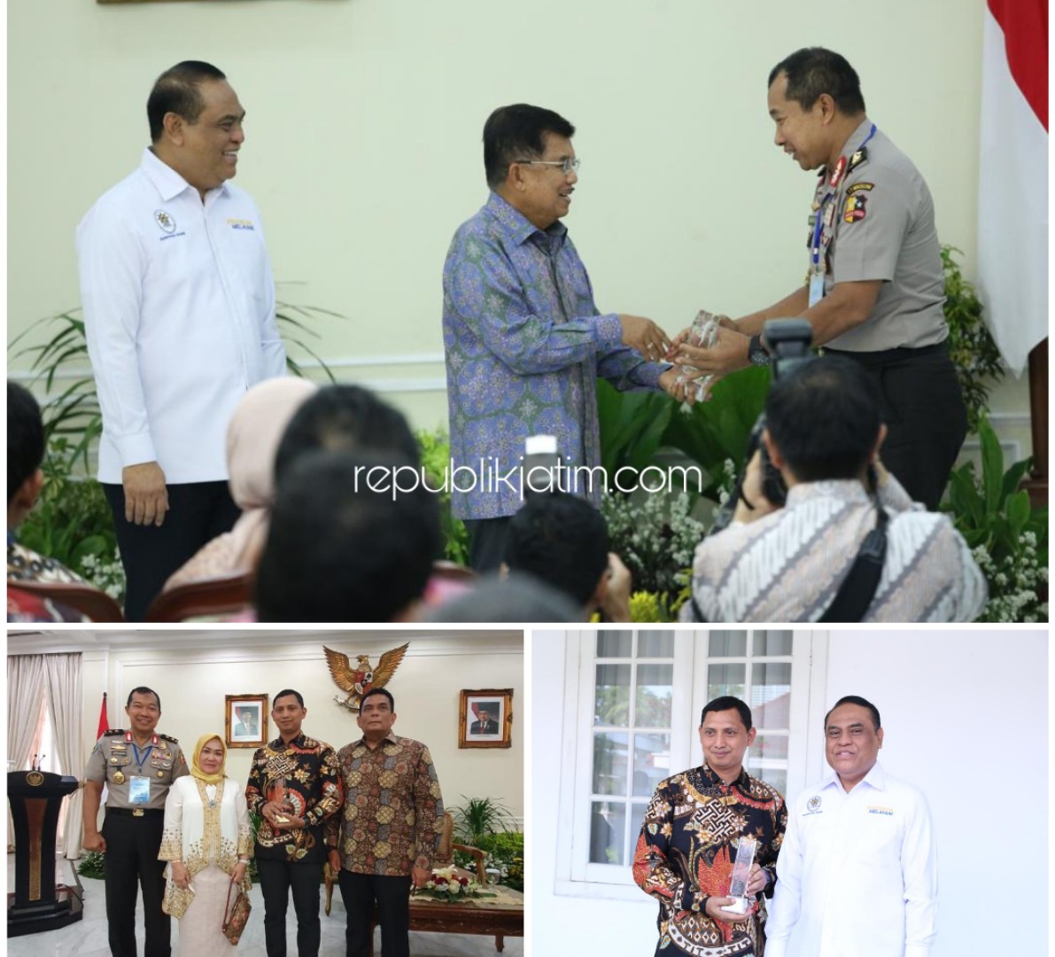RAIH - Pelayanan SKCK Online Polresta Sidoarjo raih penghargaan TOP 45 Inovasi Pelayanan Publik 2019 yang diberikan langsung oleh Wapres RI, M Jusuf Kalla di Istana Wakil Presiden, Jakarta, Selasa (15/10/2019).