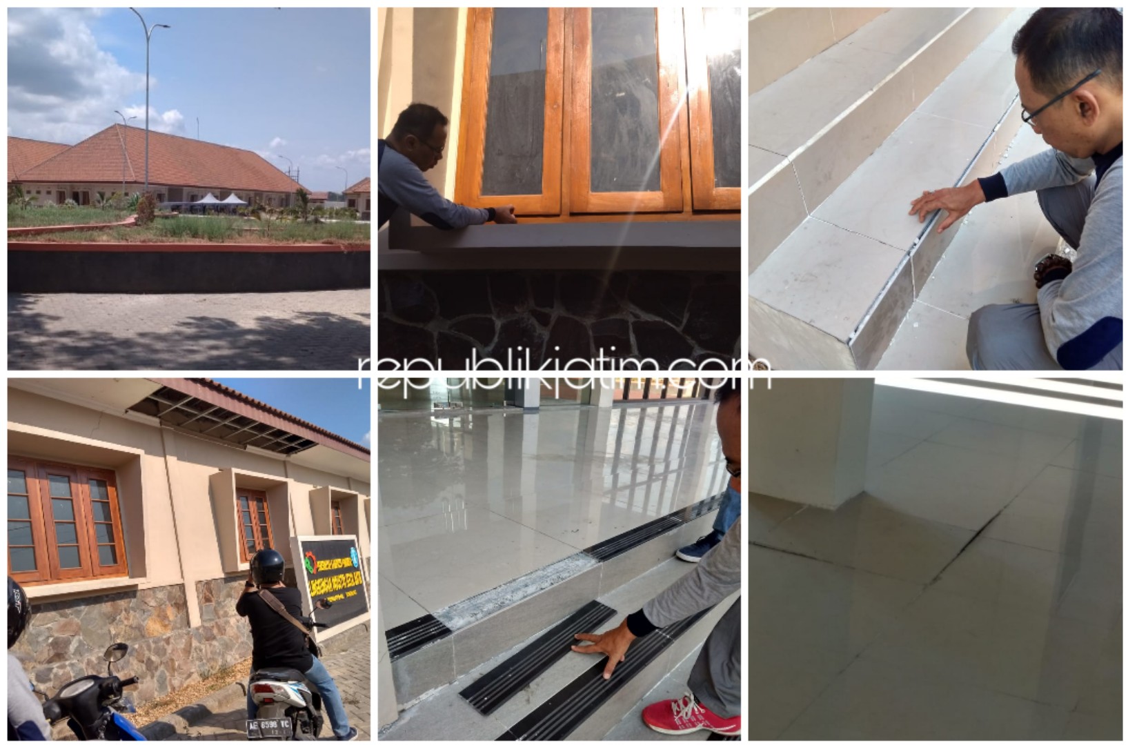 RUSAK - Proyek pembangunan gedung Kampung Reog dan Sentra Batik yang menelan anggaran total sekitar Rp 28 miliar sudah banyak yang rusak meski bangunan itu belum difungsikan, Jumat (01/11/2019).