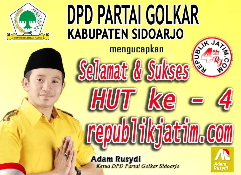 Pengurus DPD Partai Golkar Sidoarjo Mengucapkan Selamat dan Sukses HUT ke 4 republikjatim.com