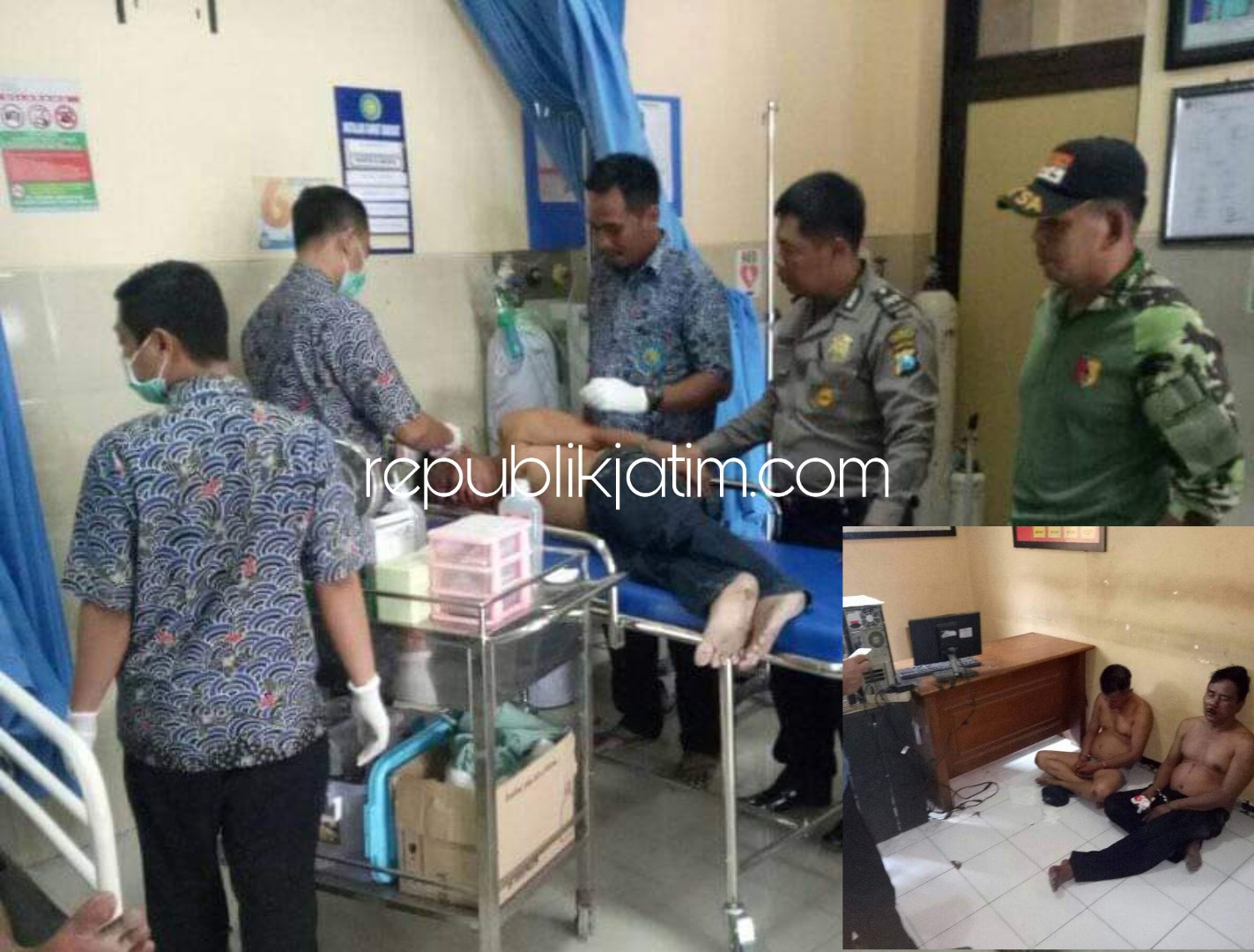 BABAK BELUR - Dua tersangka gendam, Muhammad Nurhasan (51) dan Husen (55) warga asal Pasuruan babak belur dihajar warga Desa Kenongo, Kecamatan Tulangan, Sidoarjo, Sabtu (03/11/2018).