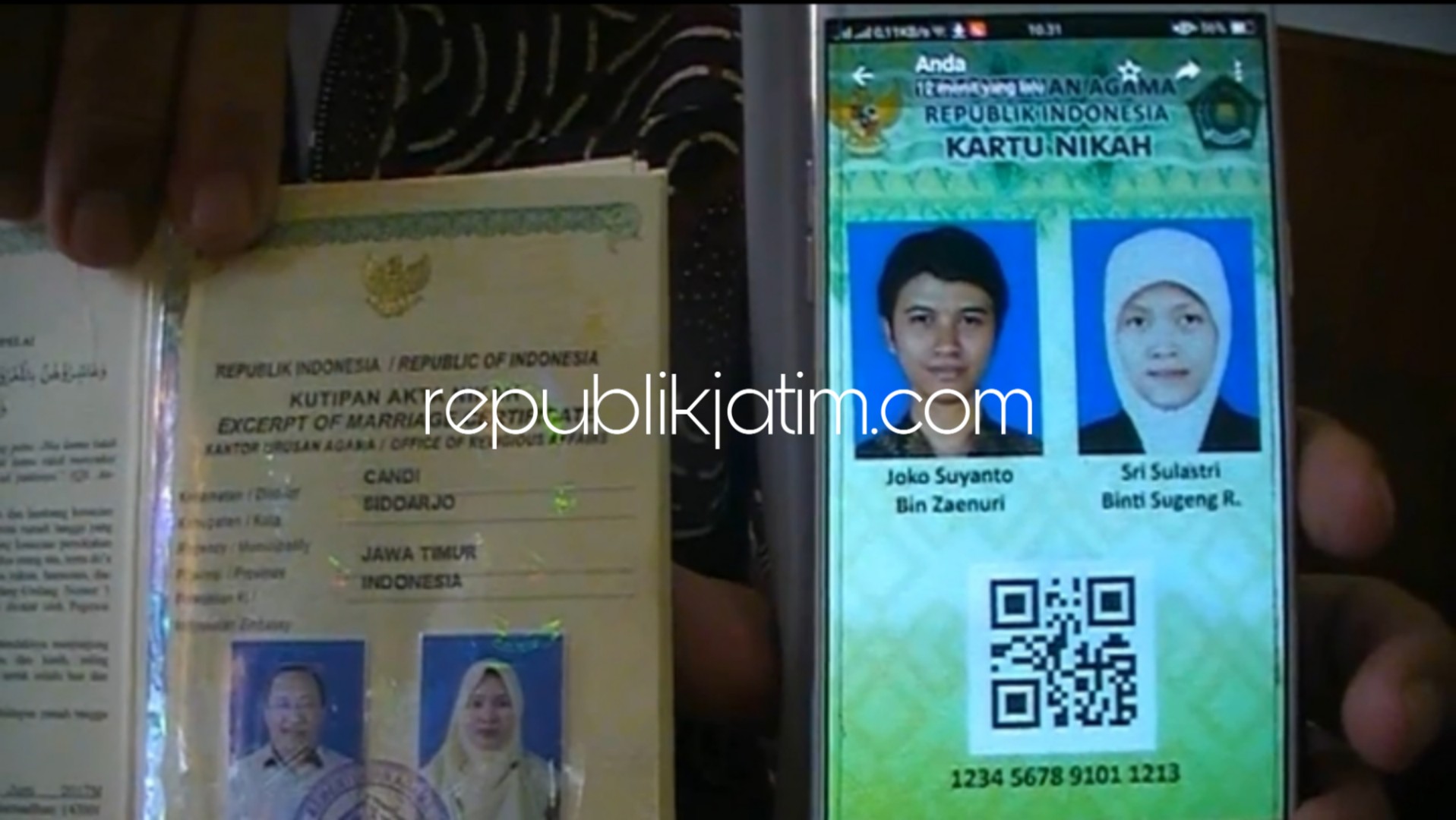 BARCODE - Kemenag Sidoarjo meluncurkan kartu nikah berbarcode agar tidak bisa dipalsukan, Kamis (15/11/2018).