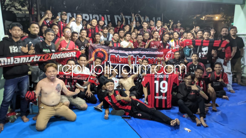 MILANISTI - Para MILANISTI saat nonton bareng pertandingan AC Milan lawan Sussuolo dengan hasil 3 - 0, Senin (23/05/2022) dini hari.
