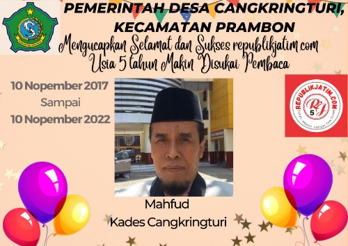 Pemerintah Desa Cangkringturi Mengucapkan Selamat dan Sukses HUT republikjatim.com ke 5