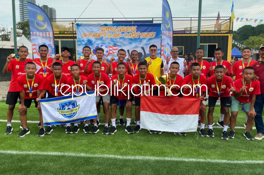 JUARA - Timnas Sepakbola pelajar Indonesia U -14 yang diwakili Bintang Putra Sidoarjo (BPS) berhasil menjuarai Asian Soccer Championship Tahun 2023 di Penang, Malaysia, Senin (04/09/2023).