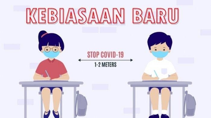 ILUSTRASI - Ilustrasi jaga jarak bagi anak-anak agar mencegah penyebaran Covid-19.
