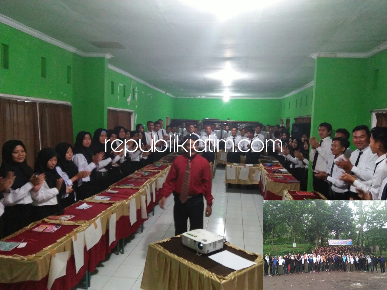 PELATIHAN - Ratusan siswa dan siswi SMK YPM 8 Sidoarjo digembleng pelatihan LDKS dan AMT selama 3 hari Prigen, Kabupaten Pasuruan agar cakap menjadi pemimpin saat mengelolah ekstra kurikuler dan lulus dari sekolah maarif ini.